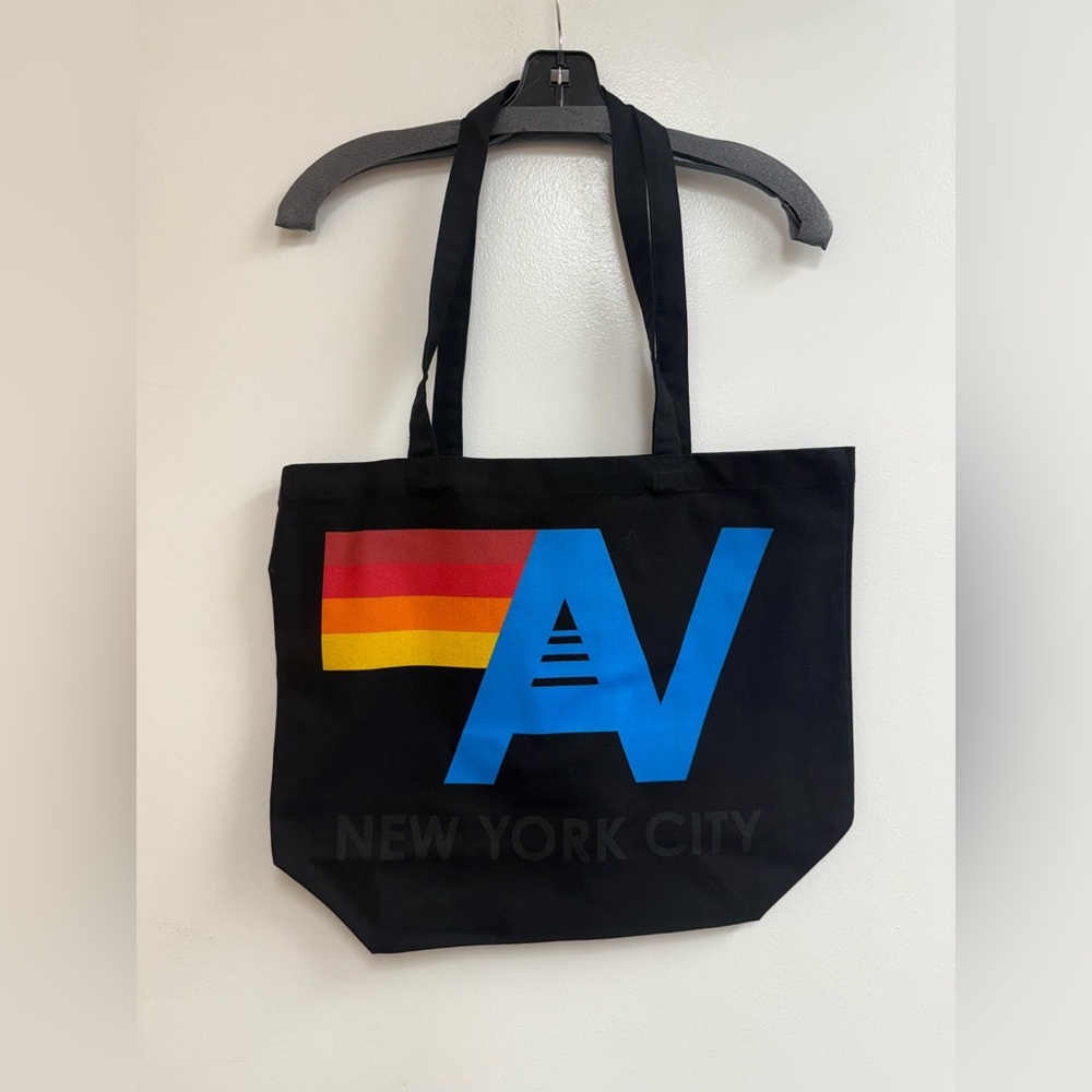 Aviator Nation Canvas Logo Tote Bag in Black